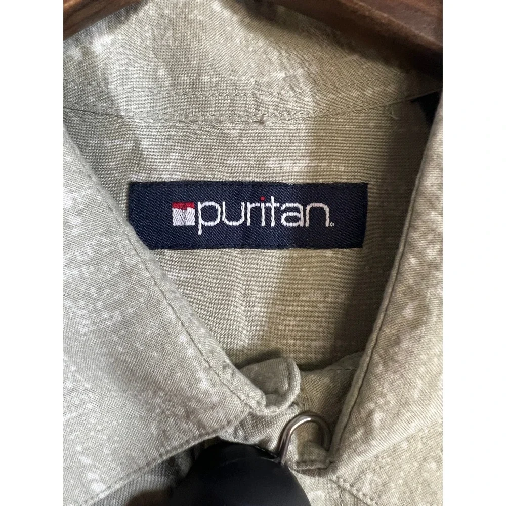 Puritan Mens Medium Short‎ Sleeve Button Up Tropical Hawaiian Shirt